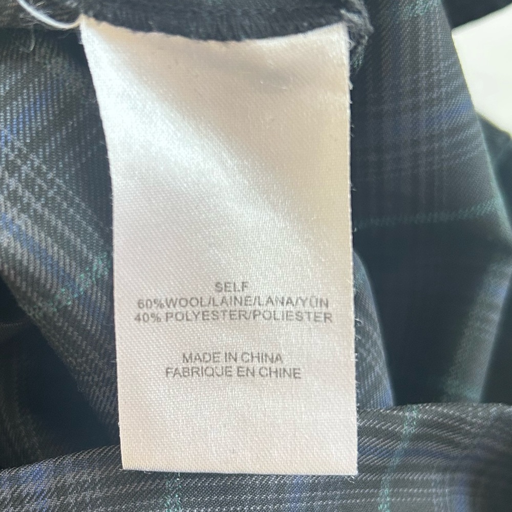 Tibi Marvel Blue/Black Plaid Taylor Straight Leg Pants Size 6 Officewear - Picture 6 of 8